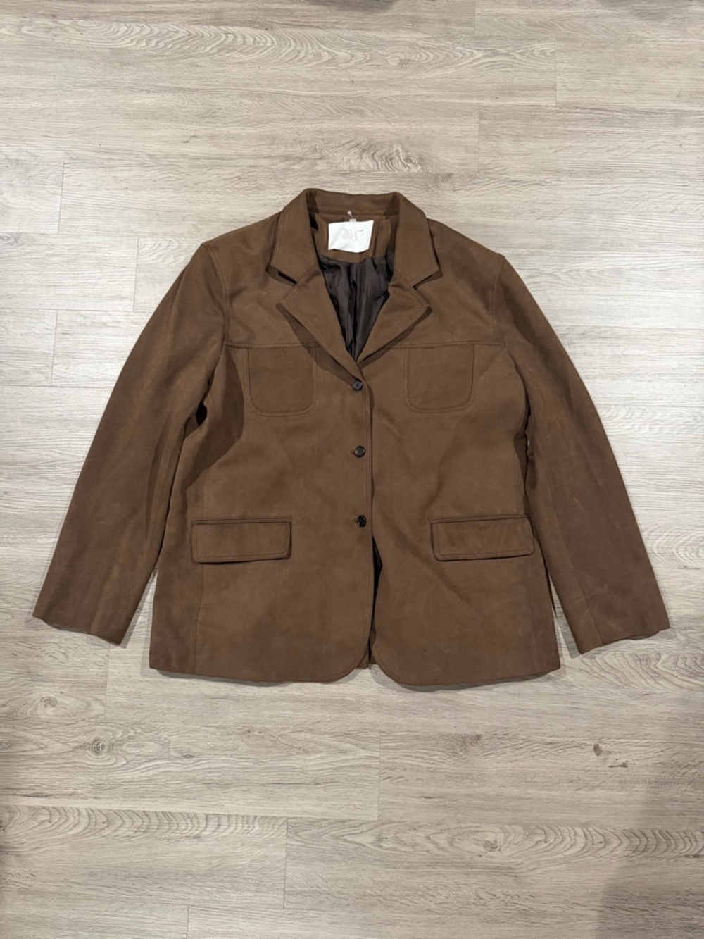 Brown Classic Tailored Coat The Covent Suede Jacket by Bluebrick
